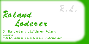 roland loderer business card